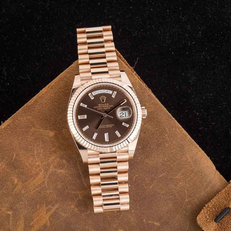 Pre-Owned Rolex Day-Date 40 Ref 228235 18k Everose Gold