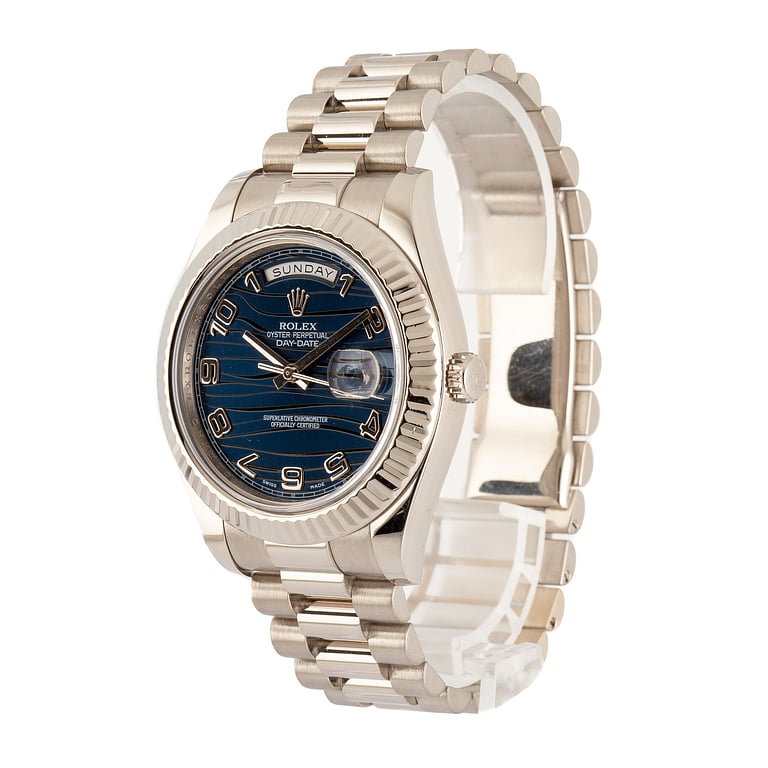 Pre-Owned Rolex Day-Date II ref 218239 Blue Wave Dial