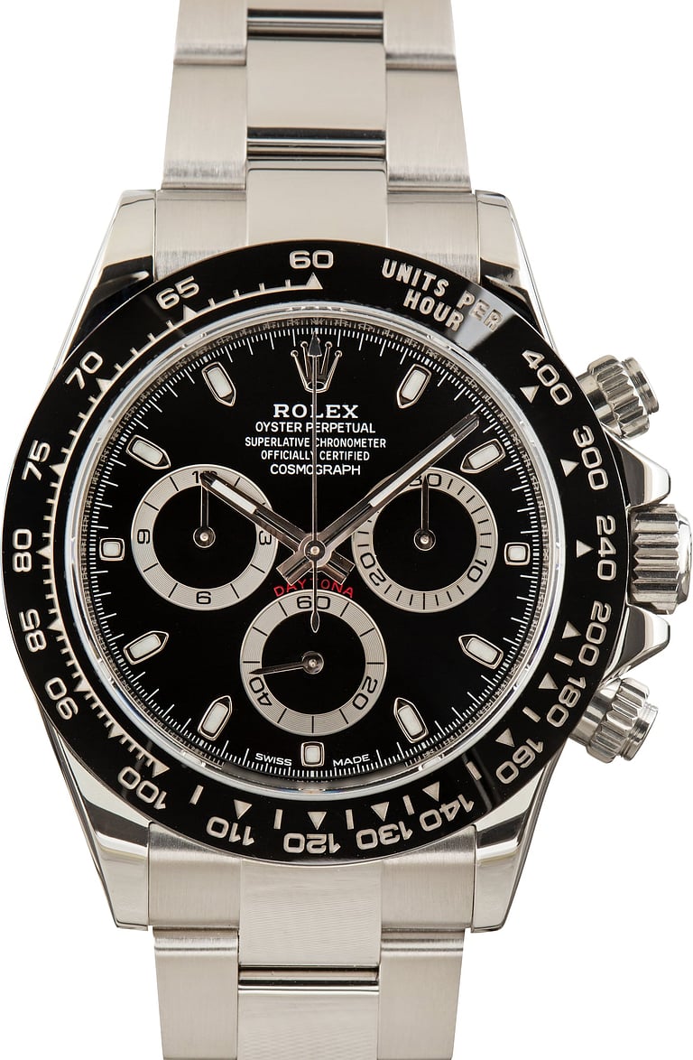 Pre-Owned Ceramic Bezel Rolex Daytona Cosmograph 116500 Black Dial