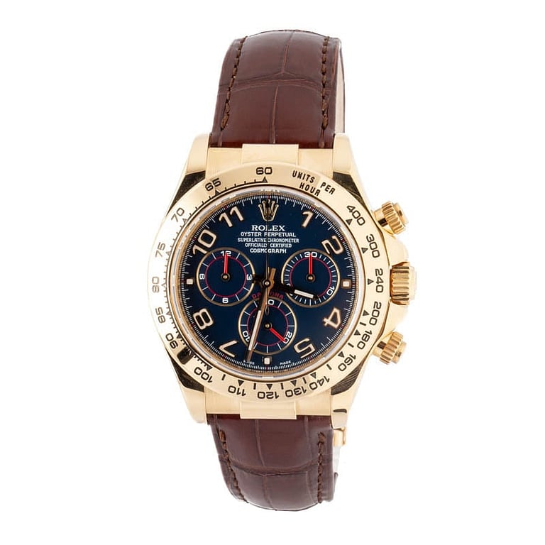Used Rolex Daytona 116518 Blue Arabic Dial