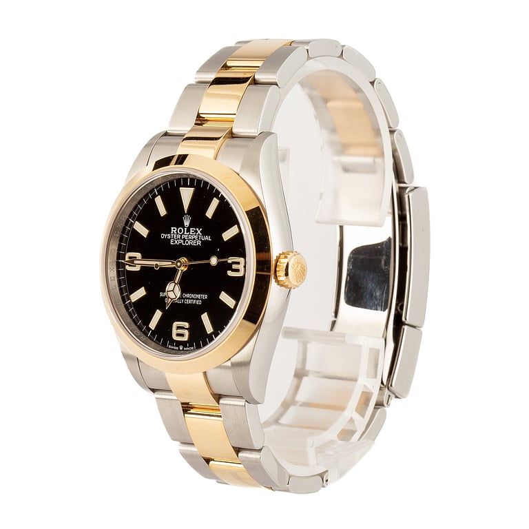 Used Rolex Explorer 36 ref 124273 Stainless Steel & 18k Yellow Gold