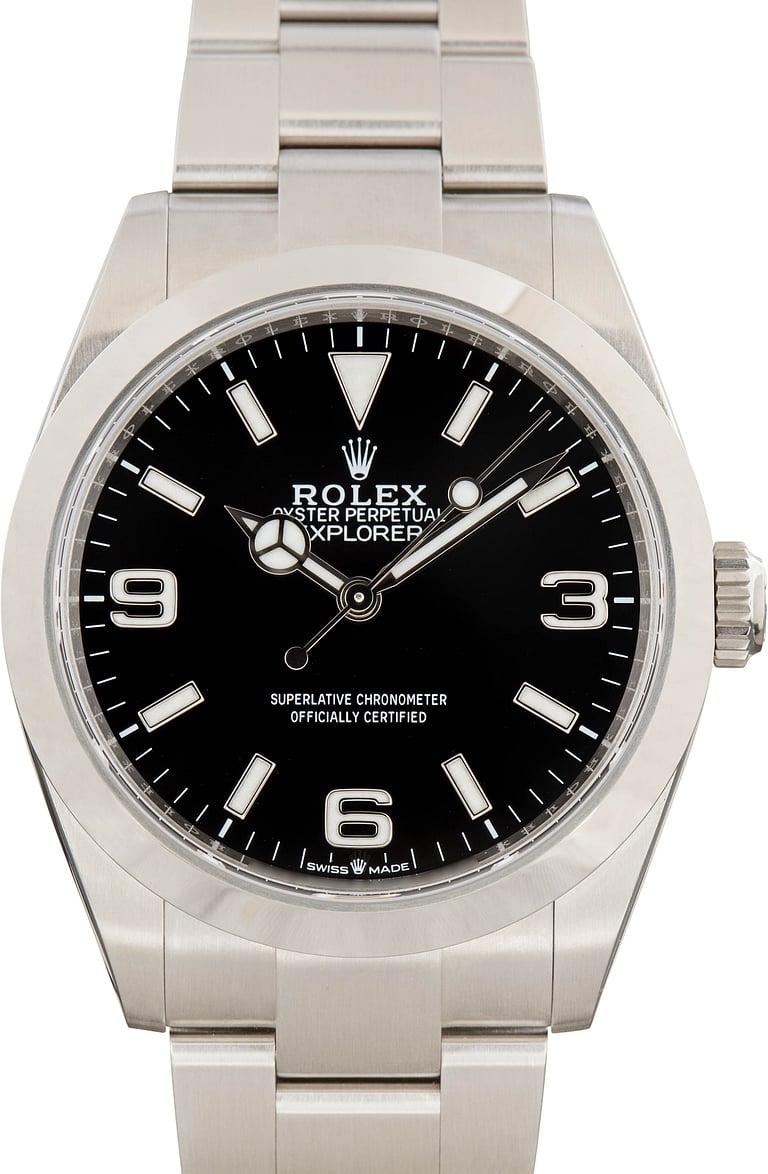 Used Steel Rolex Explorer 40 Steel 224270 Black Dial