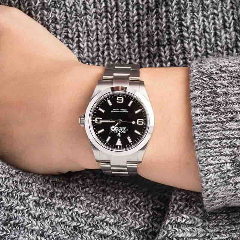 Used Steel Rolex Explorer 40 Steel 224270 Black Dial