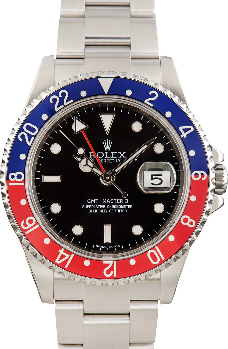 Pre-owned Rolex GMT-Master II Ref 16710T Pepsi