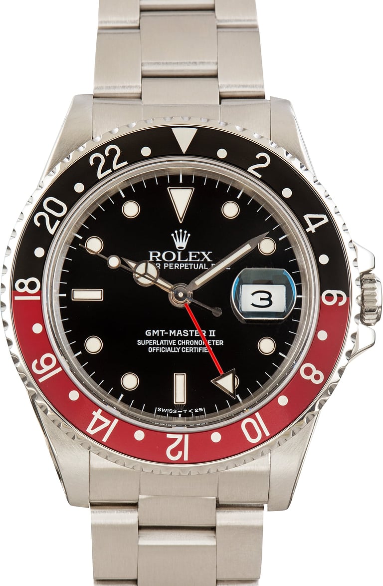 Pre-Owned Coke Rolex GMT-Master II Ref 16710 Stainless Steel