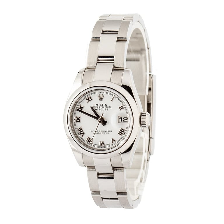 Lady Rolex Datejust 179160 White Roman Dial