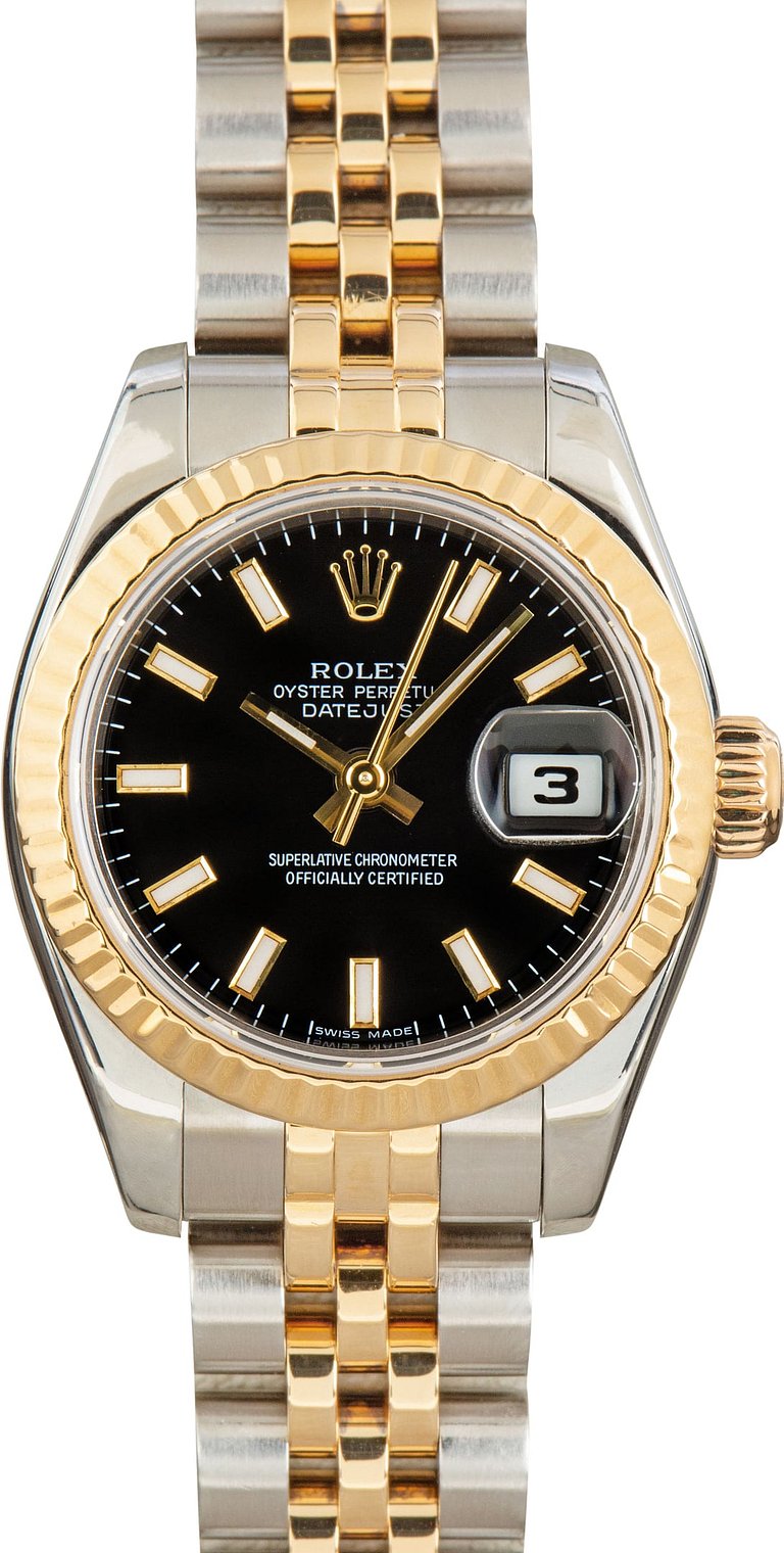 Ladies Rolex Datejust 179173 Black Dial