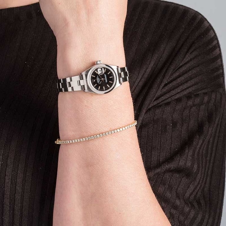 Ladies Rolex Date 69160 Black Dial