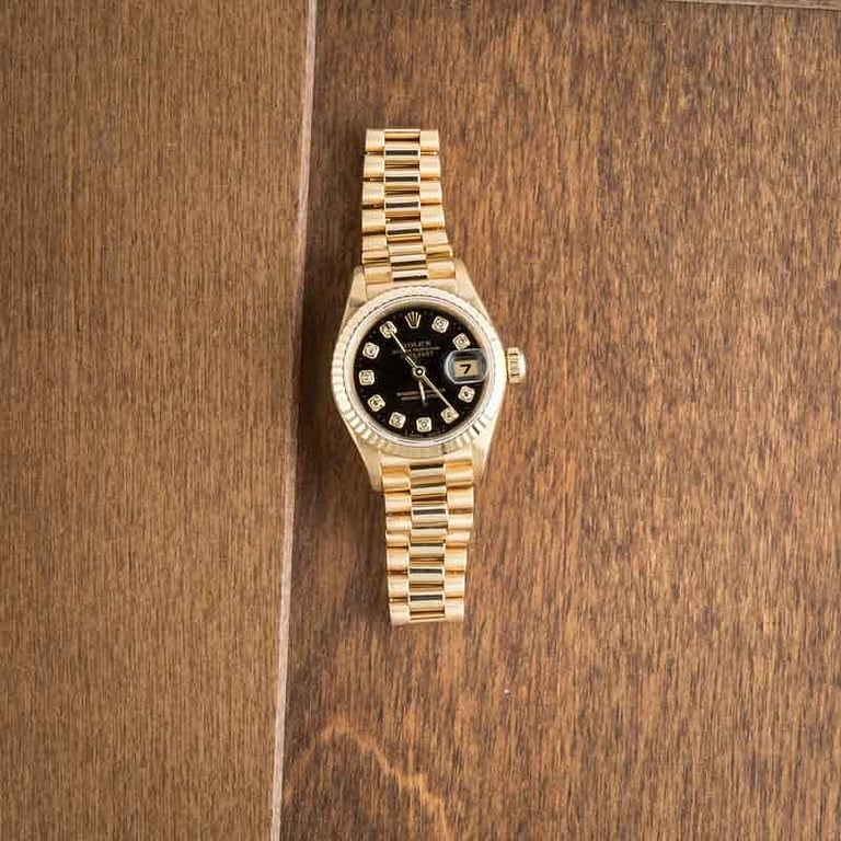 中古 ロレックス ROLEX 69178 85番(1984年頃製造) ブラック レディース 腕時計 レディース ロレックス 69178 ONYX Dial 18KYG（LLR-01／1990年