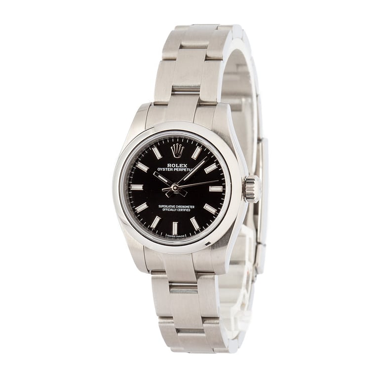 Ladies Rolex Oyster Perpetual 26 Ref 176200 Black Dial
