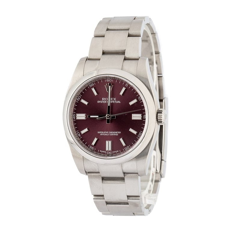Rolex Oyster Perpetual Ref 116000 Red Grape Dial