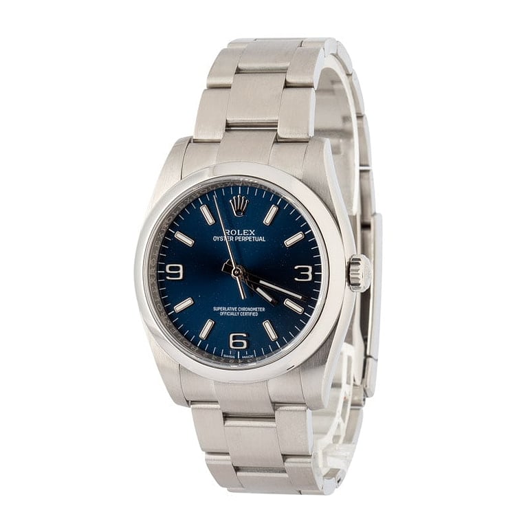 Pre-owned Rolex Oyster Perpetual Ref 116000 Blue Dial