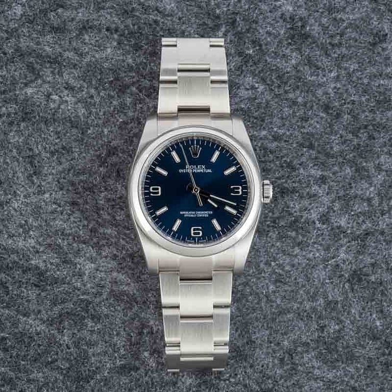Pre-owned Rolex Oyster Perpetual Ref 116000 Blue Dial