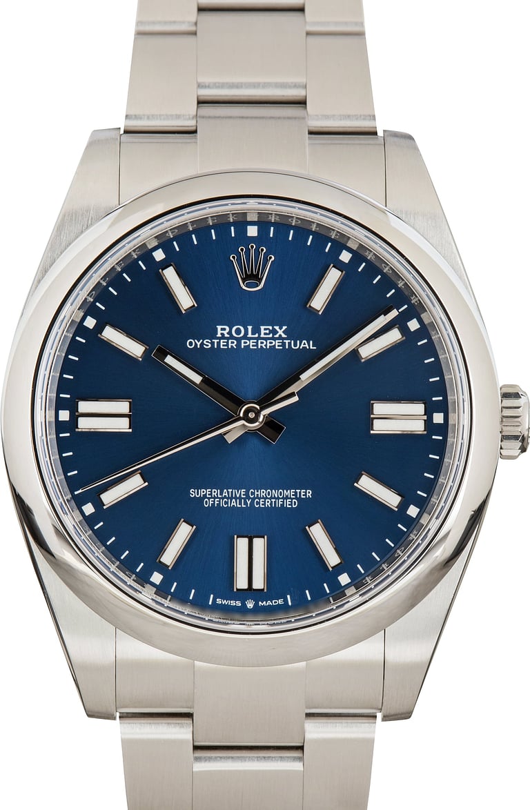 Pre-Owned Rolex Oyster Perpetual 41 ref 124300 Blue Dial