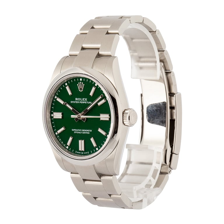Pre-Owned Steel Rolex Oyster Perpetual 41 Ref 134300 Green Dial