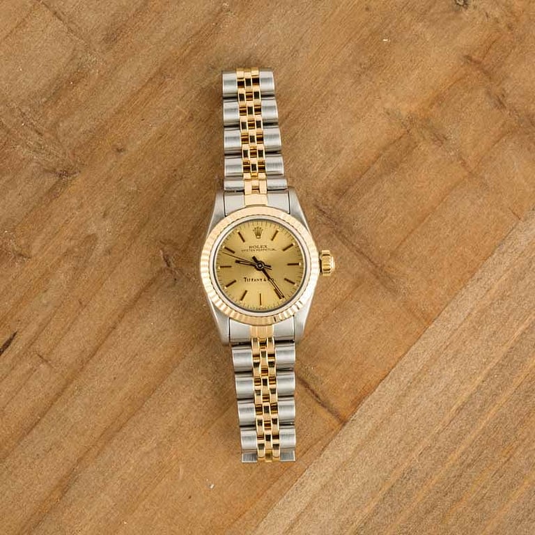 Ladies Rolex Oyster Perpetual 67193 Tiffany & Co. Dial