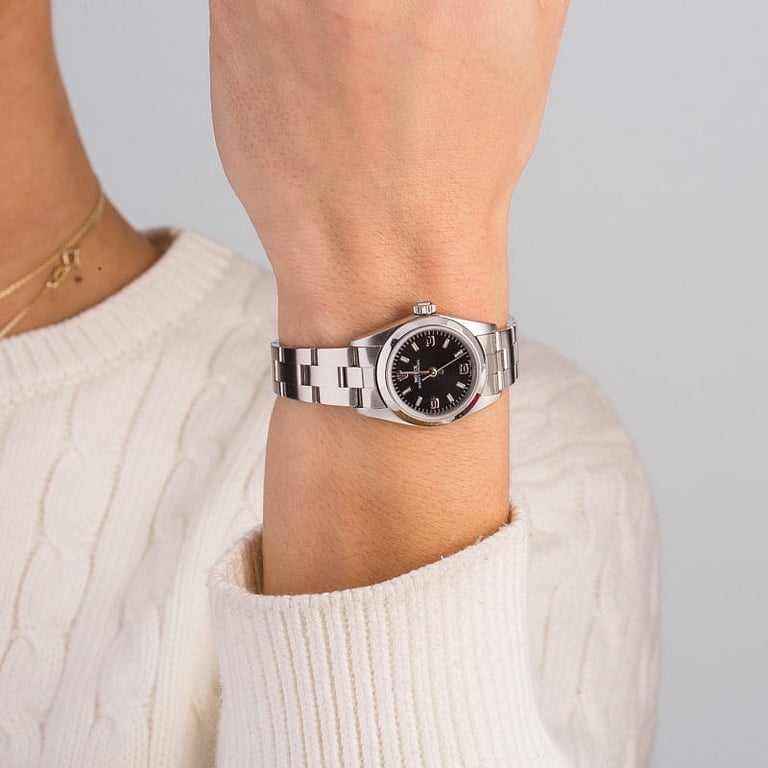 Lady Rolex Oyster Perpetual 76080 Black Dial