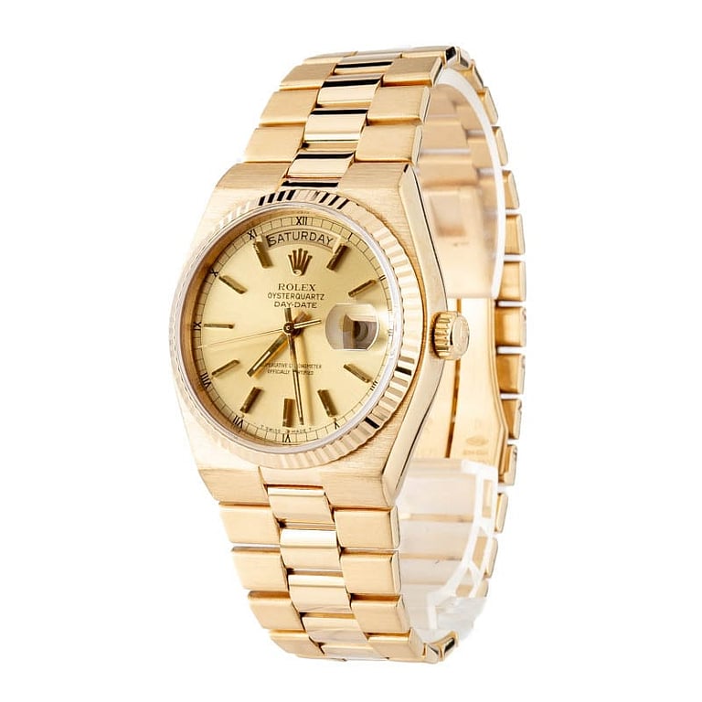 Rolex OysterQuartz Day-Date 19018 Champagne Index Dial