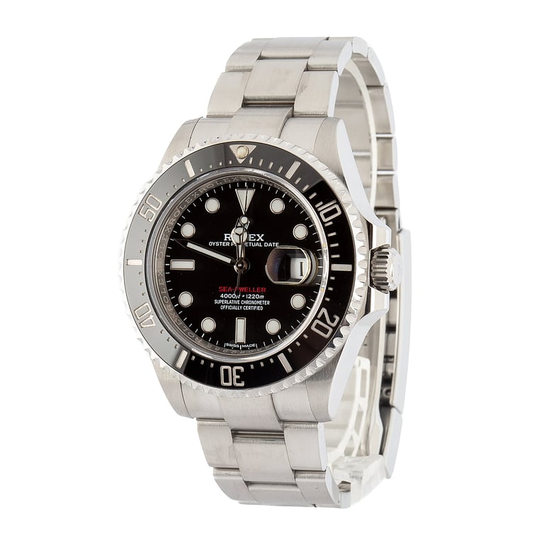 Pre-Owned Red Writing Rolex Sea-Dweller ref 126600 Black Dial