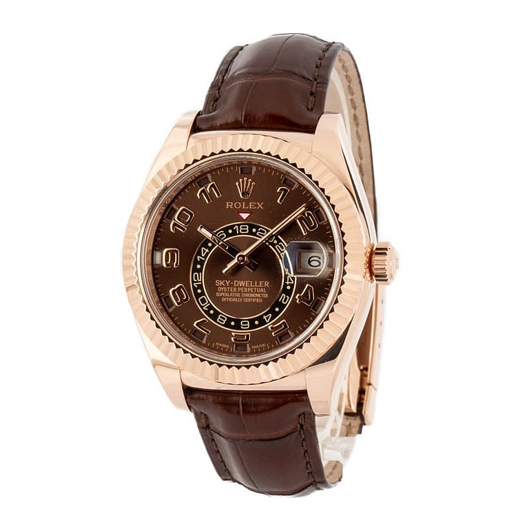 Pre-Owned Rolex Sky-Dweller 326135 Rose Gold