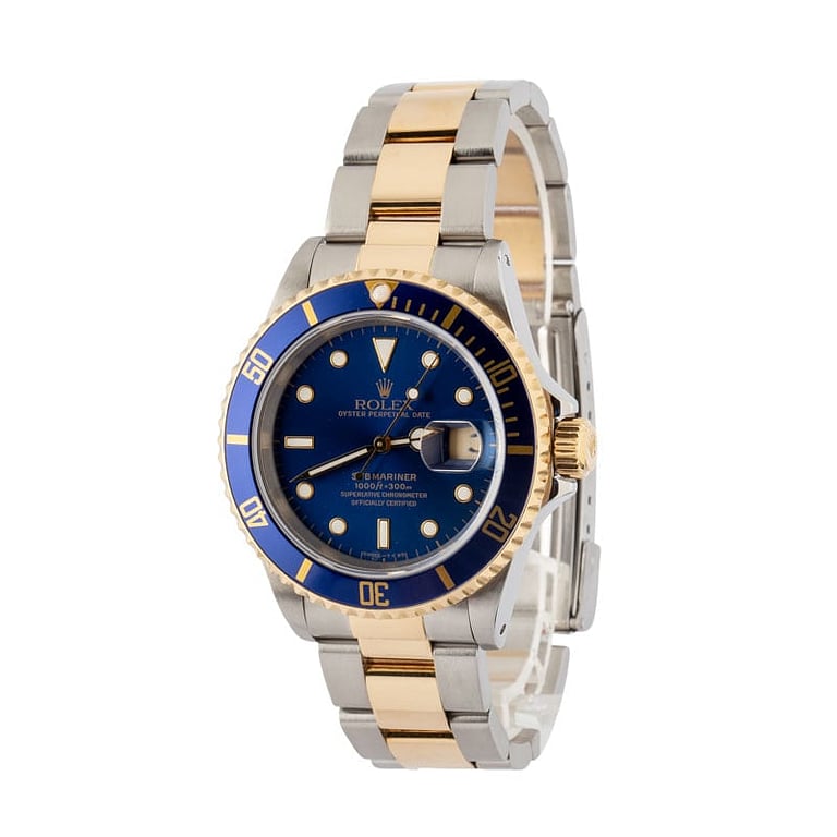 Pre-owned Rolex Submariner Ref 16613 Blue