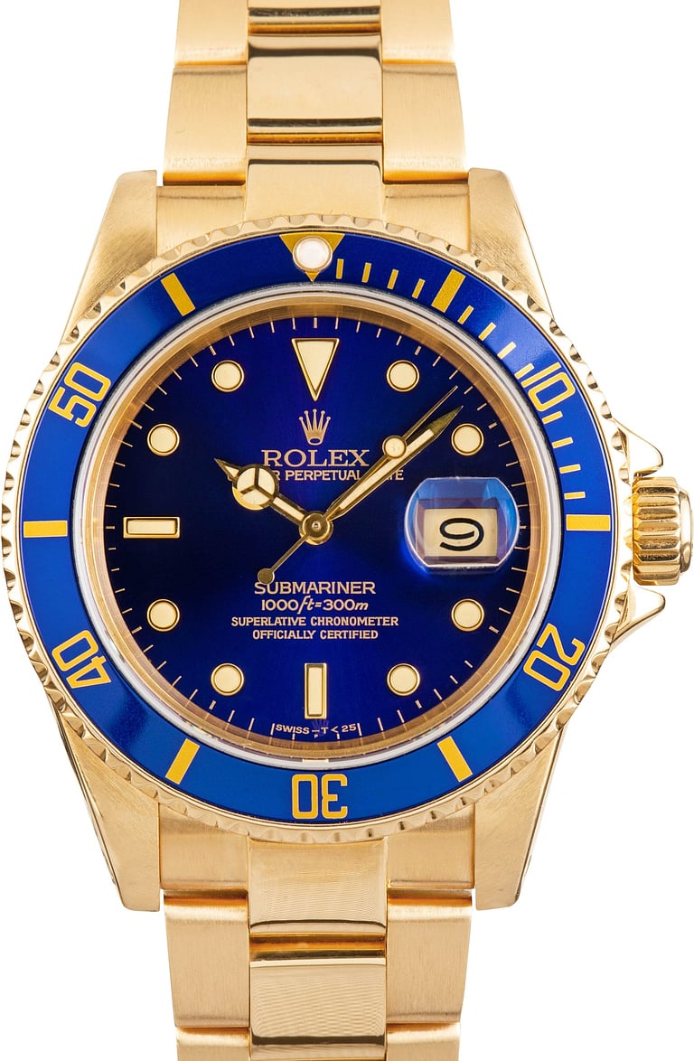 Used Rolex Submariner 16808 Blue Dial