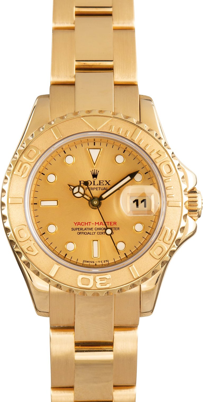Pre-Owned Rolex Yacht-Master 29 Ref 169628 Champagne Dial