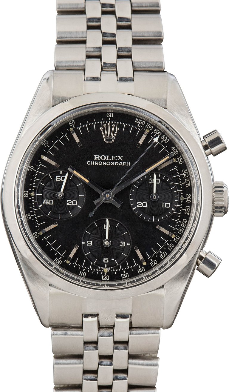 Vintage Rolex Chronograph Pre-Daytona Ref 6238 Black Dial