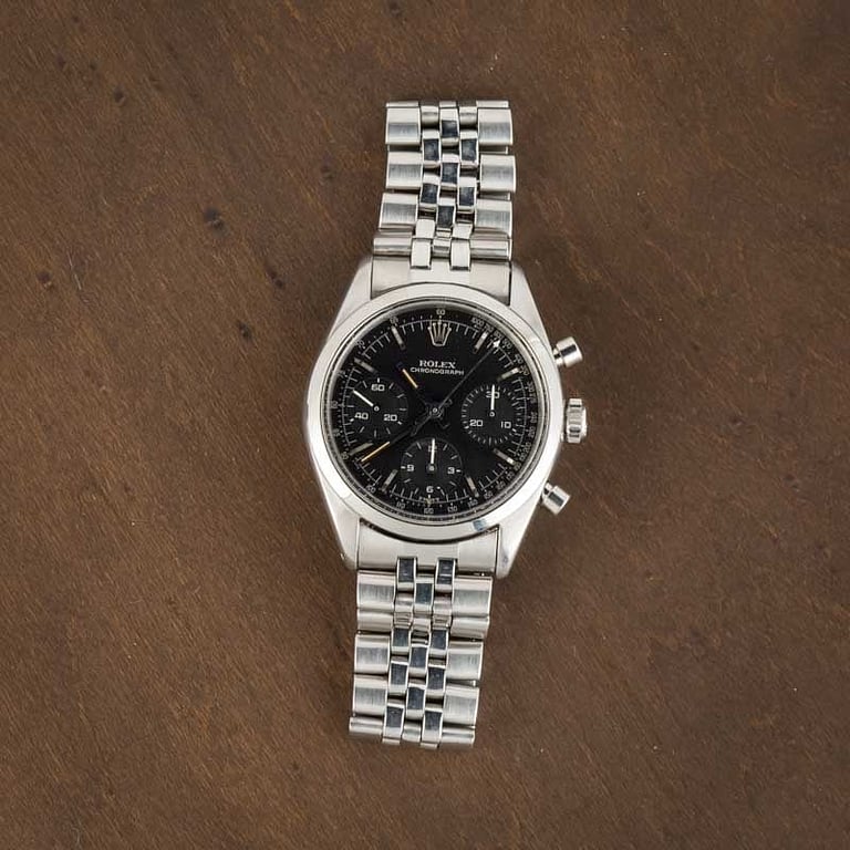 Vintage Rolex Chronograph Pre-Daytona Ref 6238 Black Dial