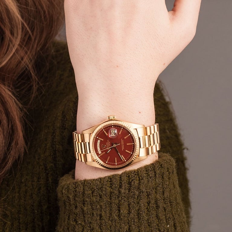 Rolex Day-Date President 1803 Oxblood Stella Dial