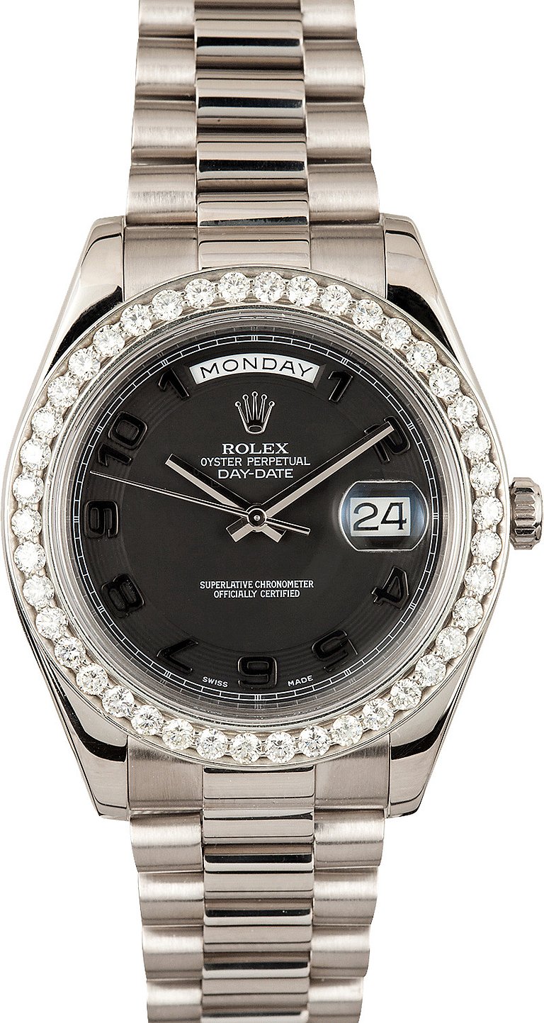 Rolex President Day Date II 218239 Black Dial