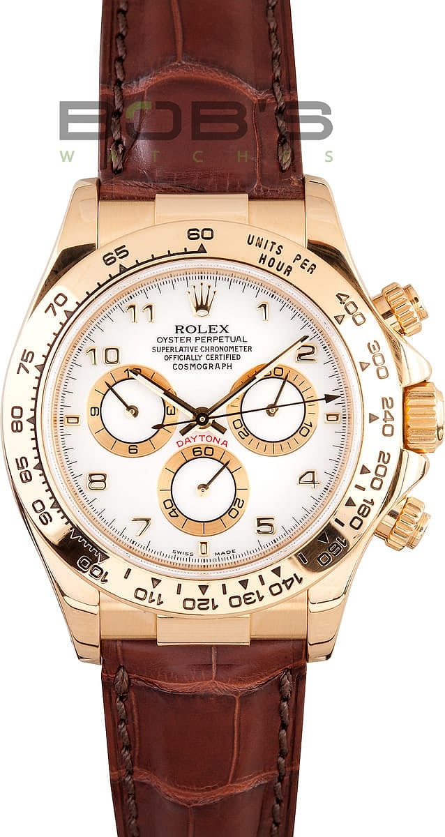 Rolex Daytona 18K Yellow Gold Leather