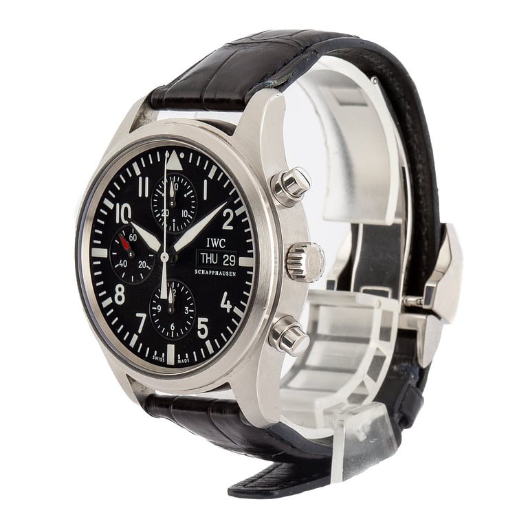 Pre-Owned IWC Pilot's Chronograph IW371701 Black Dial