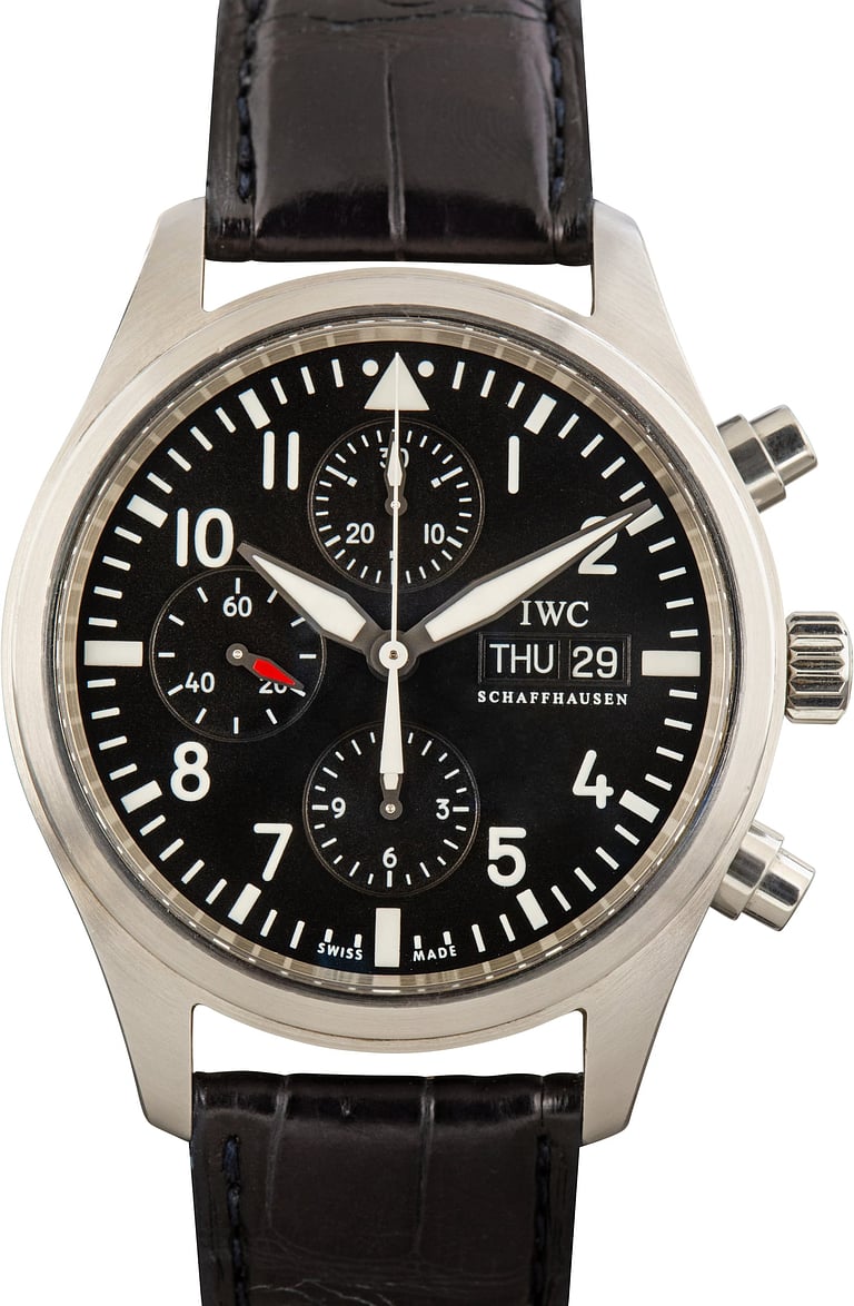 Pre-Owned IWC Pilot's Chronograph IW371701 Black Dial