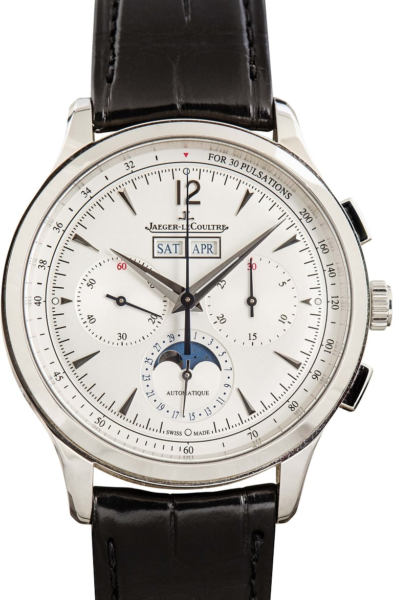 Used Jaeger LeCoultre Master Control Chronograph Calendar Q4138420 Silver Dial