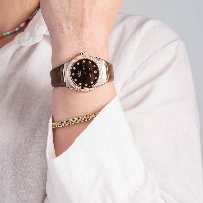 Omega Constellation Two Tone Brown Diamond Dial