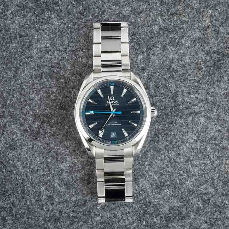Used Omega Seamaster Steel Aqua Terra 150M Blue Teak Dial