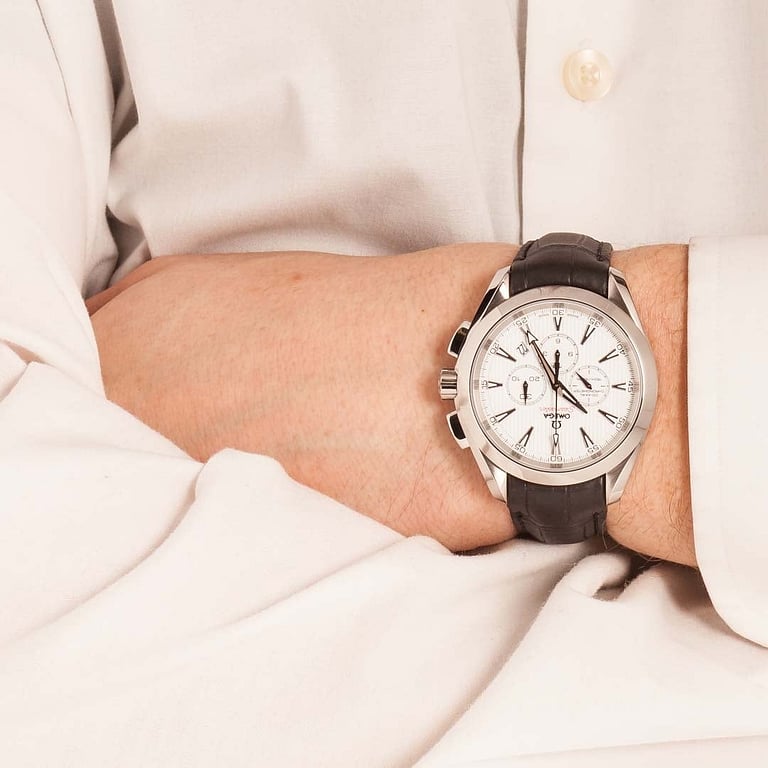 Omega Seamaster Aqua Terra White Teak Dial