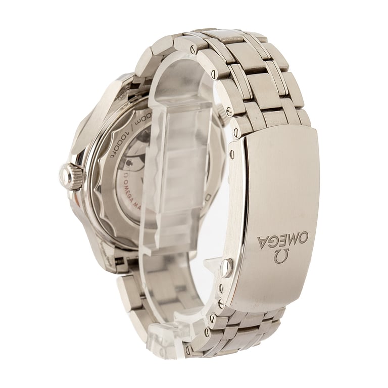 Pre-Owned White Wave Dial Omega Seamaster Diver 300M Stainless Steel