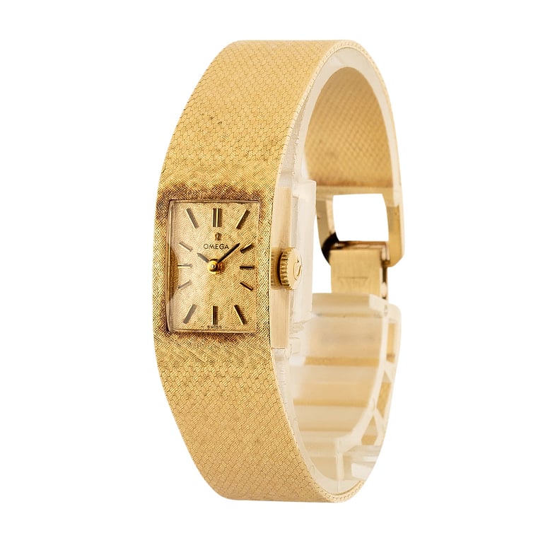 Vintage Yellow Gold Omega Cocktail Champagne Index Dial