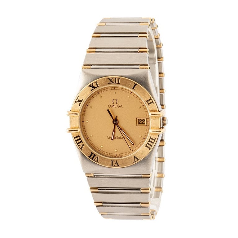 Pre-Owned Two Tone Omega Constellation Champagne Dial