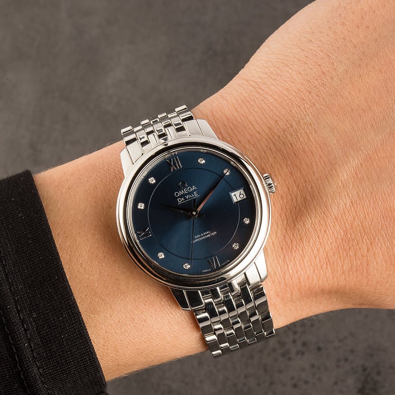 Pre-Owned Omega De Ville Prestige Blue Diamond Dial
