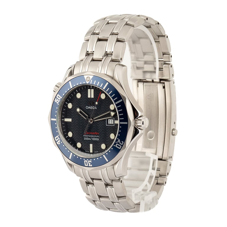 Pre-Owned Blue Wave Dial Omega Seamaster Quartz