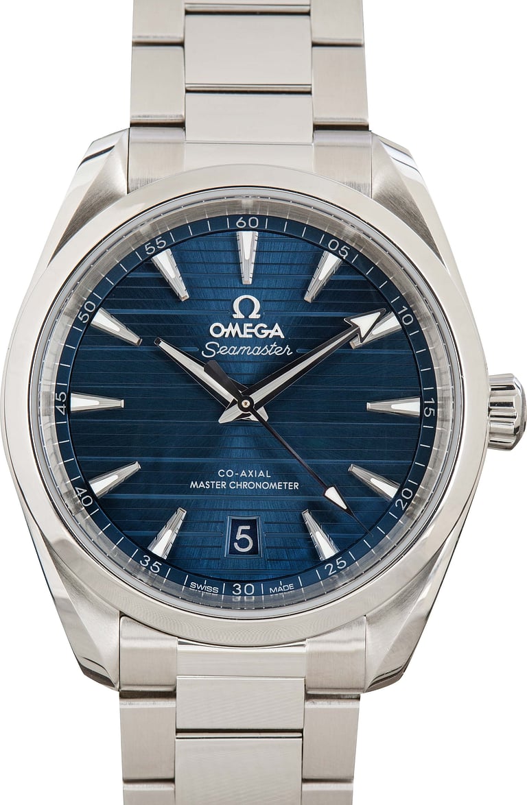 Preowned Omega Seamaster Aqua Terra 150M Blue Teak Dial