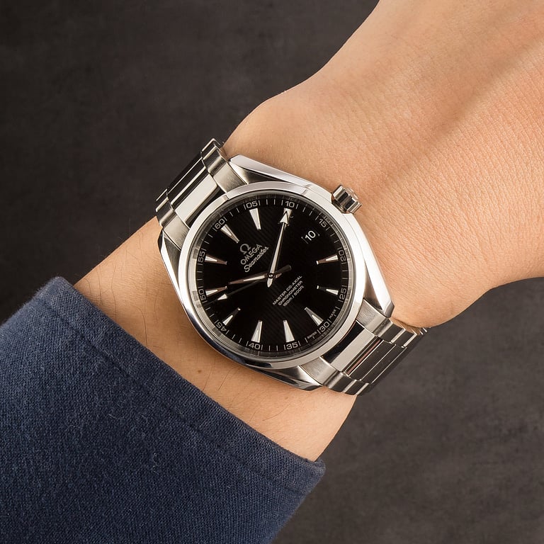 Pre-Owned Black Teak Dial Omega Seamaster Aqua Terra 150M