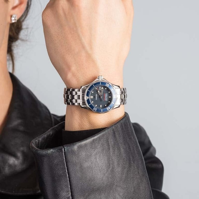 Used Ladies Omega Seamaster Diver 300M Blue Dial