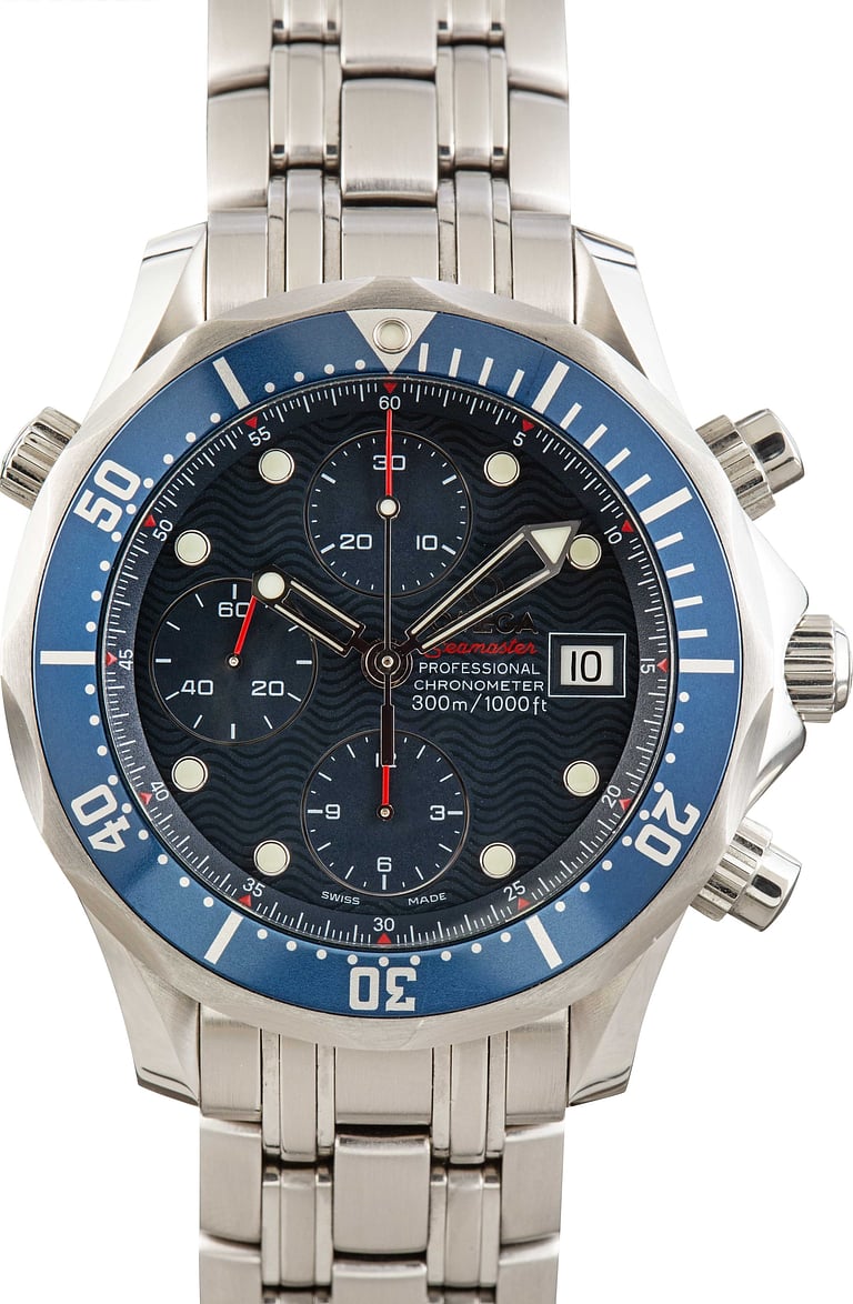 Preowned Omega Seamaster 300M Blue Wave Dial