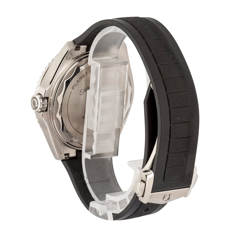 Pre-Owned Steel on Rubber Omega Seamaster Planet Ocean 600M Black Dial