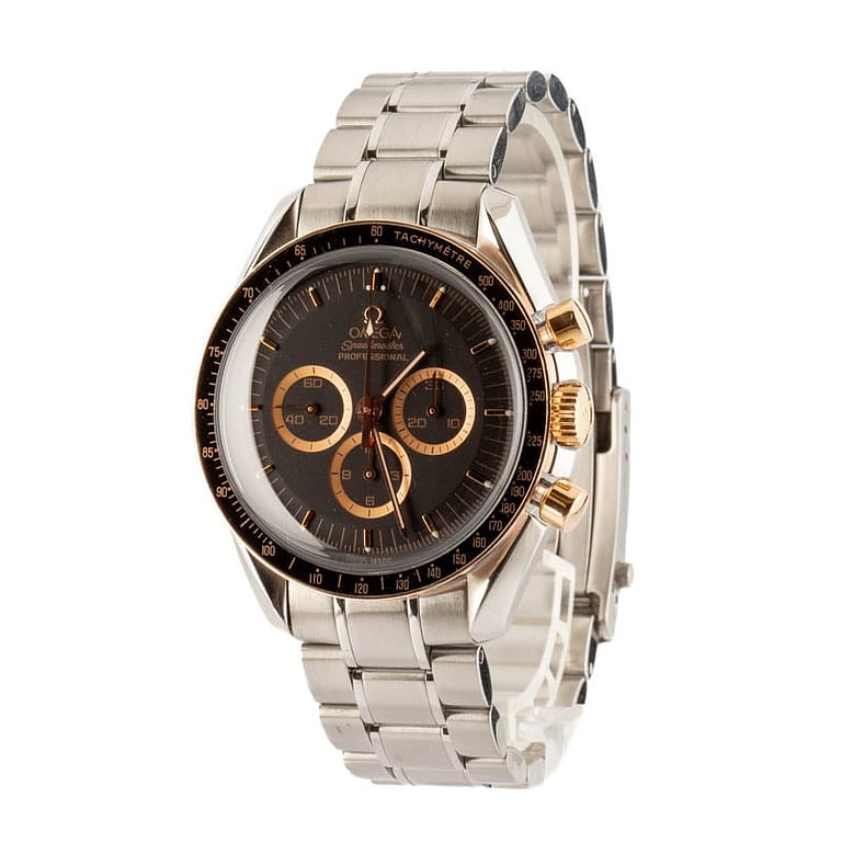 Pre-owned Omega Speedmaster Moonwatch Red Gold on Steel