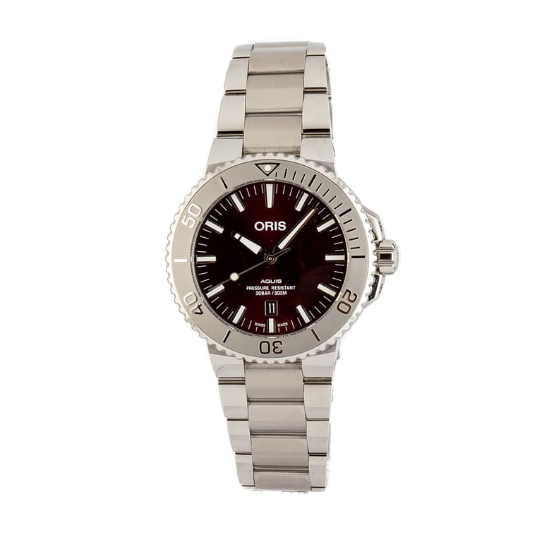 Mens Oris Aquis Date Red Dial